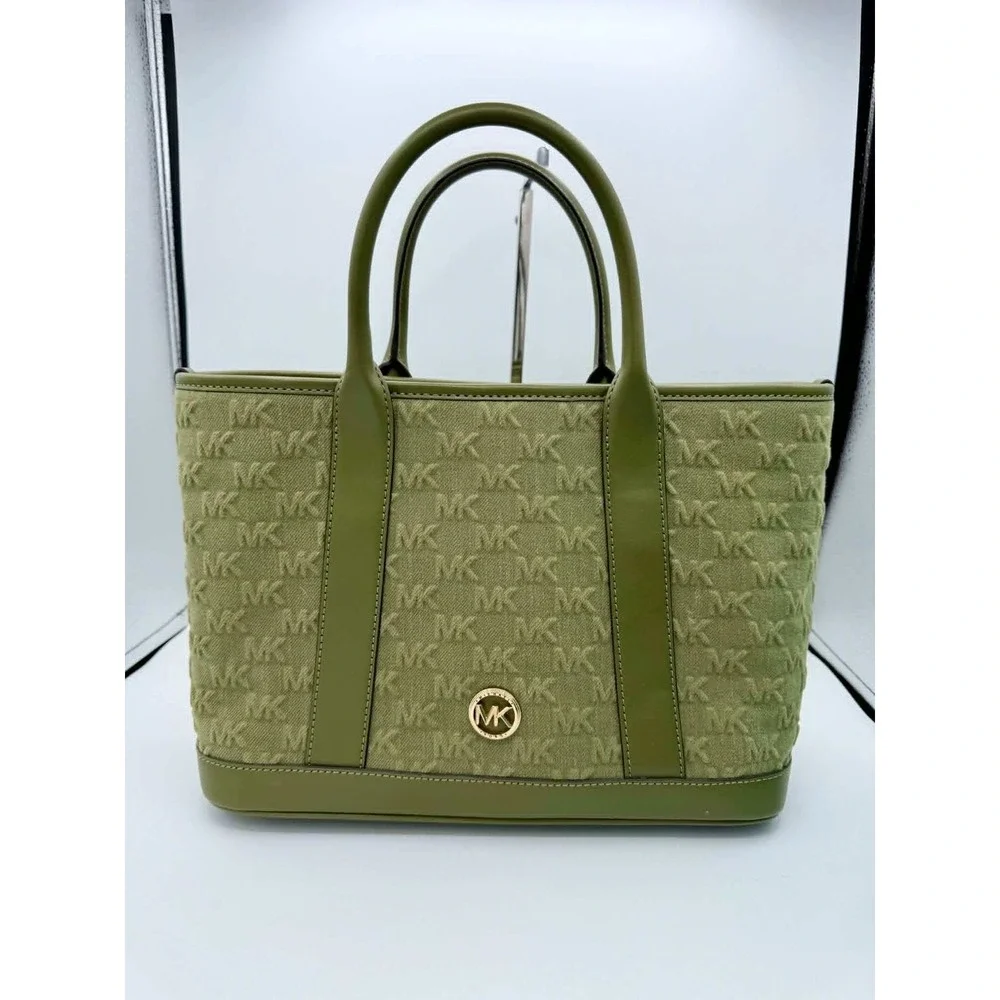 MICHAEL Michael Kors Luisa Canvas Medium Logo Tote in Olive Green